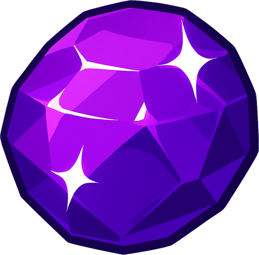 Mor taş parlak belirgin.
In-Game asset.  2d.  High contrast.  No shadows