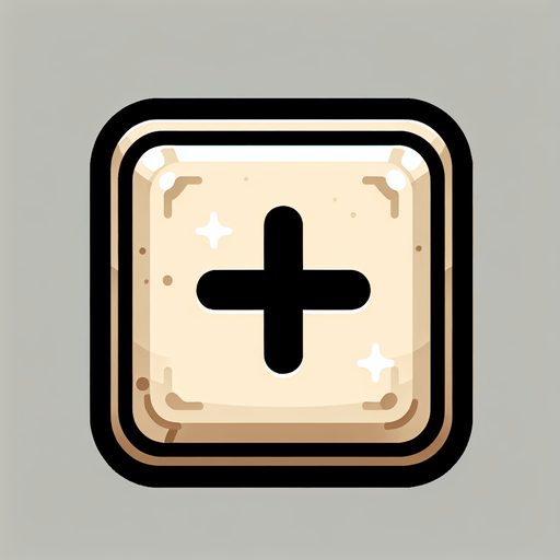 simple beige rectangle button smooth corners, black outline " + 1 " text on middle of button vector drawing.
Single Game Texture. In-Game asset. 2d. Blank background. High contrast. No shadows.