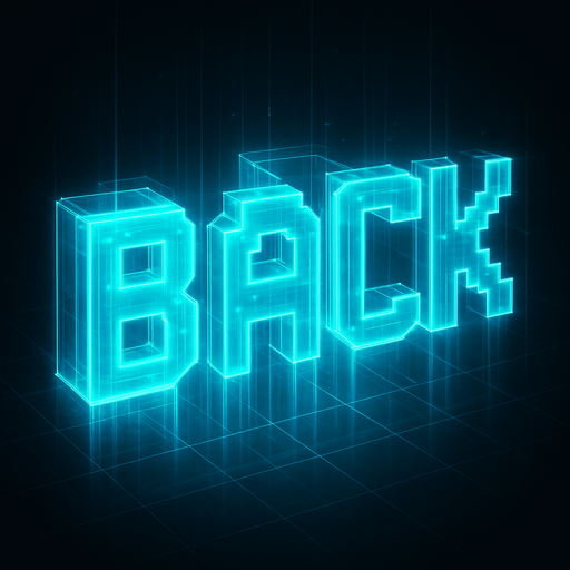 Neon cyberpunk hologram glowing semi-transparent 3D back projection