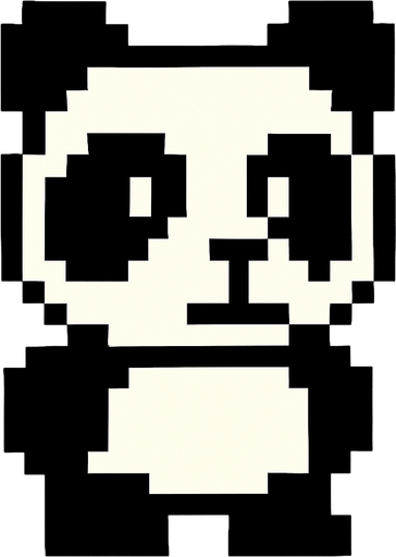 Panda 8bit.
In-Game asset.  2d.  High contrast.  No shadows