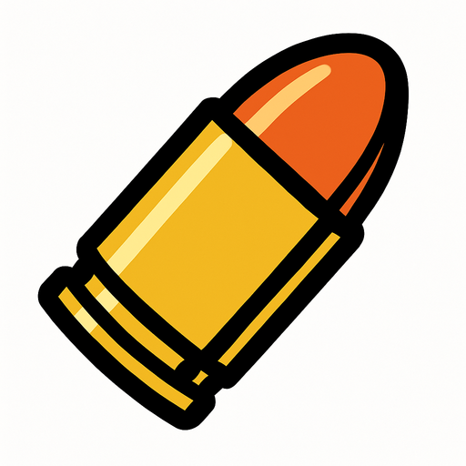 Bullet.
In-Game asset.  2d.  High contrast.  No shadows