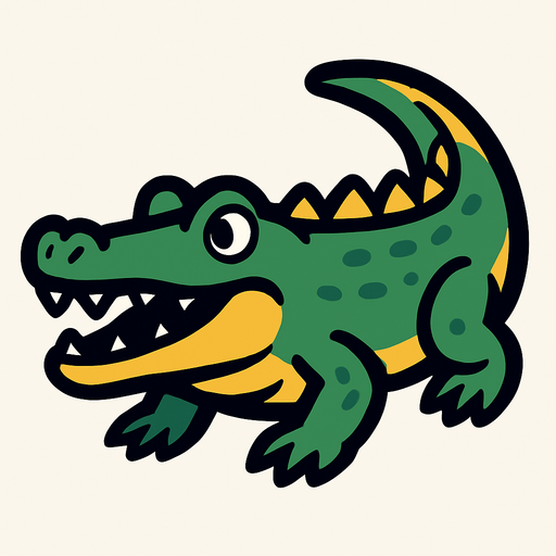 Crocodile.
In-Game asset.  2d.  High contrast.  No shadows