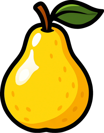 Shiney pear vector.
In-Game asset.  2d.  High contrast.  No shadows