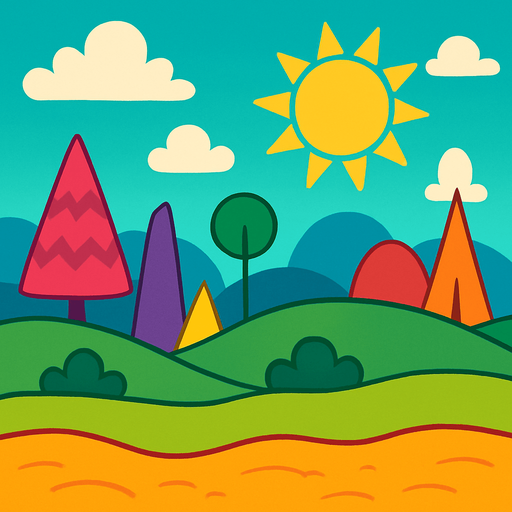 make a episode complete background for trambone game but without any text..
In-Game asset.  2d.  High contrast.  No shadows