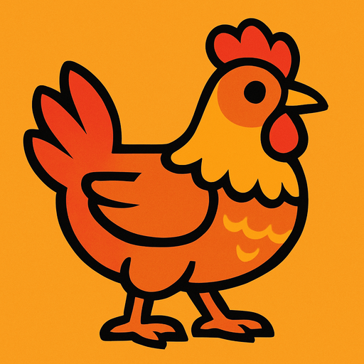 chicken.
In-Game asset.  2d.  High contrast.  No shadows