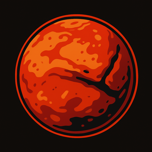 Mars.
In-Game asset.  2d.  High contrast.  No shadows