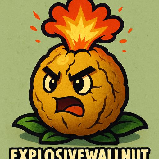 explosivewallnut de plantas vs zombies fusion.
In-Game asset.  2d.  High contrast