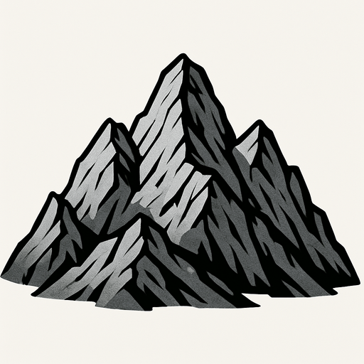 grii dağlar..
In-Game asset.  2d.  High contrast.  No shadows