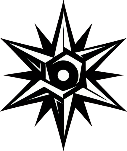 Ninja Star.
Single Game Texture. In-Game asset. 2d. Blank background. High contrast. No shadows.