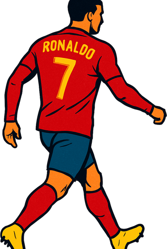 full body ronnaldo.
In-Game asset.  2d.  High contrast.  No shadows. top olmasın. turned away. no ball