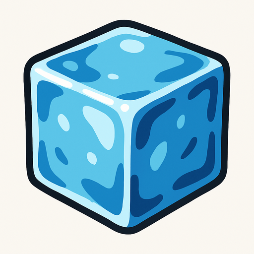 Cubito de hielo.
In-Game asset.  2d.  High contrast.  No shadows