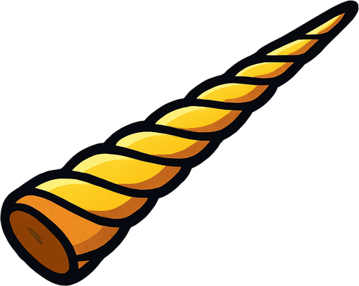 straight right pointing narwhal horn.
In-Game asset.  2d.  High contrast.  No shadows