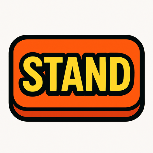 standBtn.
In-Game asset.  2d.  High contrast.  No shadows