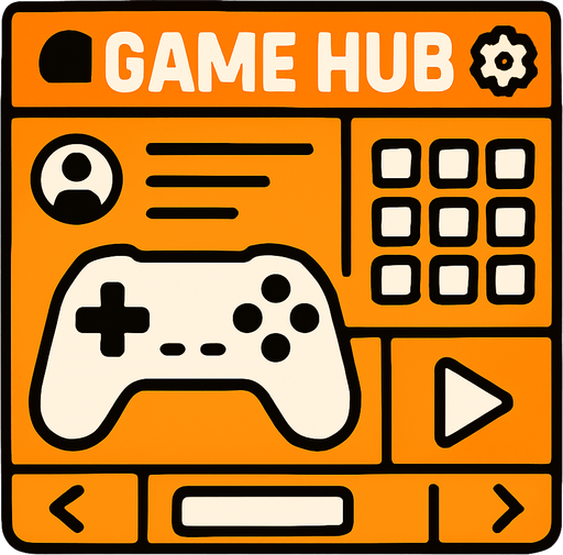 Game hub.
In-Game asset.  2d.  High contrast.  No shadows