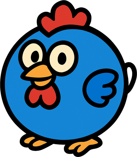 ball chicken blue.
In-Game asset.  2d.  High contrast.  No shadows