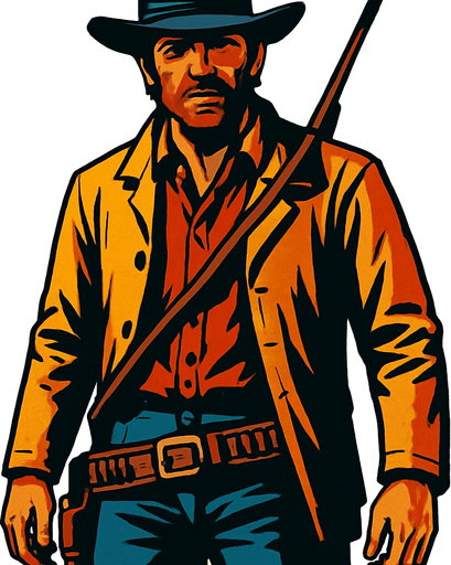 Make me a Player for RDR2.
In-Game asset.  2d.  High contrast.  No shadows