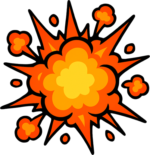 explotion.
In-Game asset.  2d.  High contrast.  No shadows