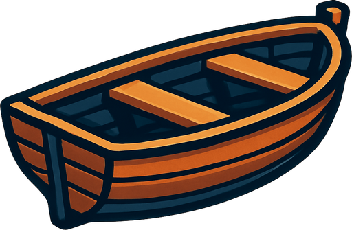 kayık.
In-Game asset.  2d.  High contrast.  No shadows