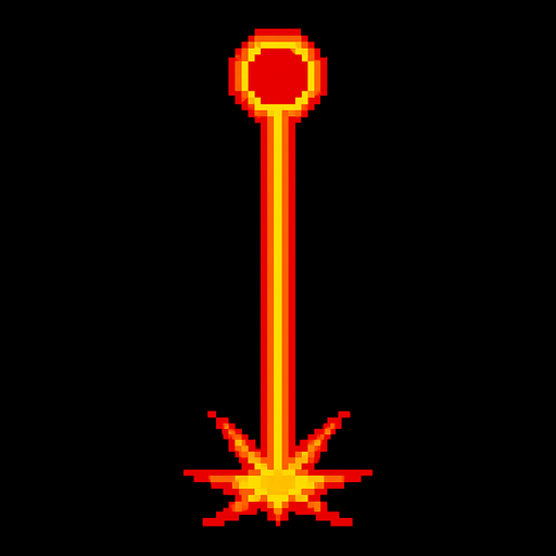 Arcade style shot down laser.
In-Game asset.  2d.  High contrast.  No shadows
