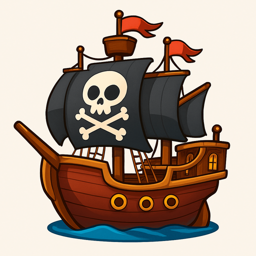 Korsan gemisi 3d pixar gösterişli olsun.
In-Game asset.  2d.  High contrast.  No shadows