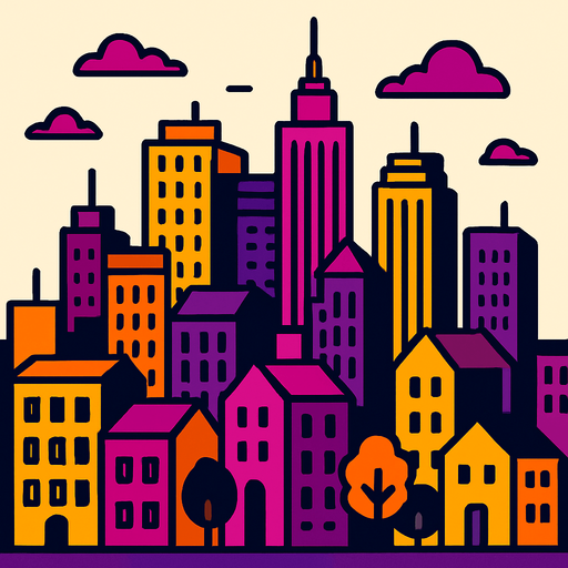 City.
In-Game asset.  2d.  High contrast.  No shadows