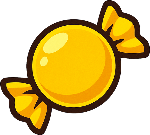 Yellow candy.
In-Game asset.  2d.  High contrast.  No shadows