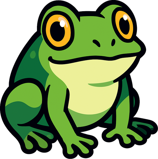 frog.
In-Game asset.  High contrast.  No shadows. 2d