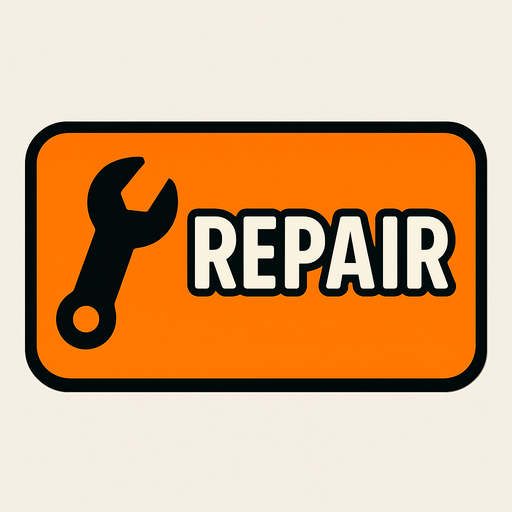 2d simple repair button.
In-Game asset.  2d.  High contrast.  No shadows