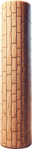 Ağaç gövdesi uzun köşesiz yüksek kaliteli. Single Game Texture. In-Game asset. 2d. Blank background. High contrast. No shadows. High Quality.
