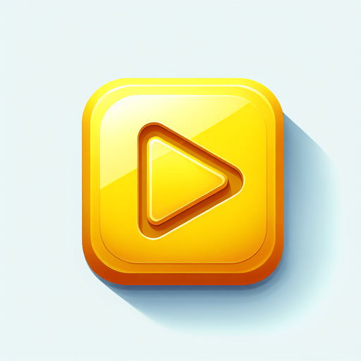 Create a yellow Play button.
Single Game Texture. In-Game asset. 2d. Blank background. High contrast. No shadows.