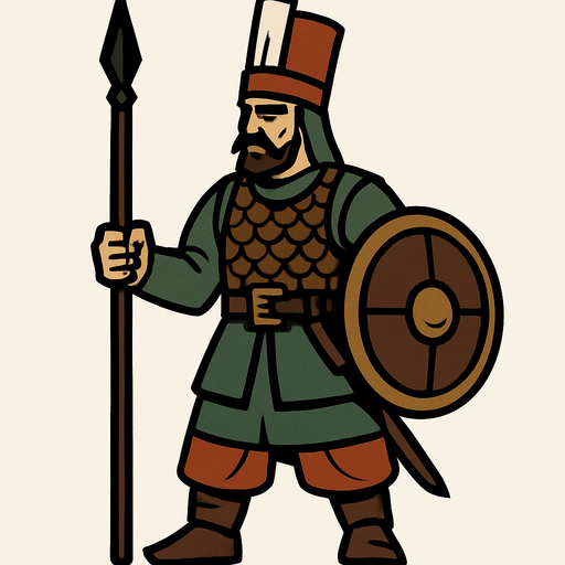 Yaya Piyade savaşçı.
In-Game asset.  2d.  High contrast.  No shadows