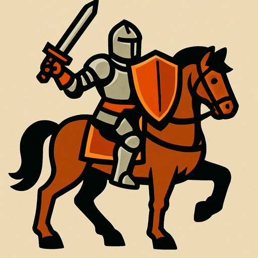 knight on horse.
In-Game asset.  2d.  High contrast.  No shadows
