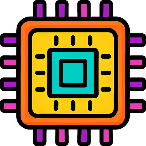 computer chip.
In-Game asset.  2d.  High contrast.  No shadows