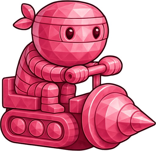 Same ninja character, with crystal pink color