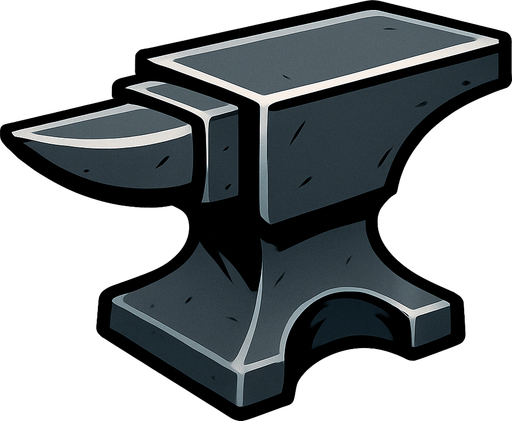 Anvil.
In-Game asset.  2d.  High contrast.  No shadows