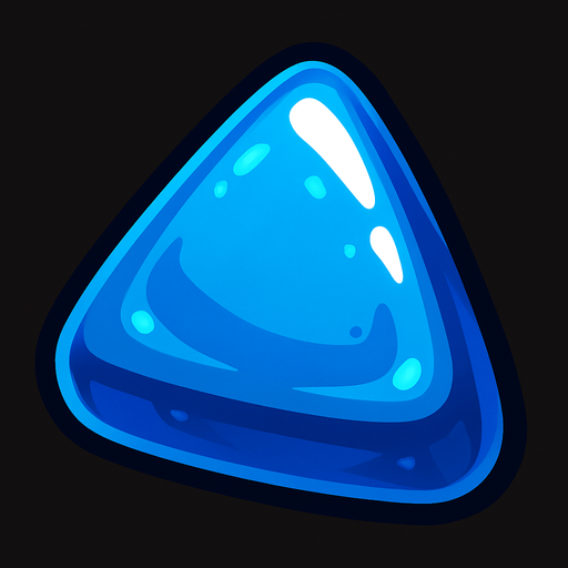 Edible triangular single blue candy.
In-Game asset.  2d.  High contrast.  No shadows