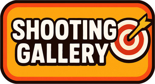 Shooting gallery button.
In-Game asset.  2d.  High contrast.  No shadows