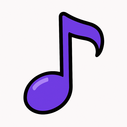 2D muzik yalniz notasi.
In-Game asset.  2d.  High contrast.  No shadows