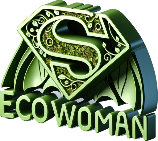 3d logo for the "Ecowoman" super hero with just the text.