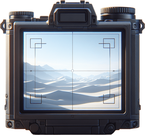 Frame of Camera viewfinder, inside viewfinder view, realistic camera, frame
Single Game Texture. In-Game asset. 2d. Blank background. High contrast. No shadows.