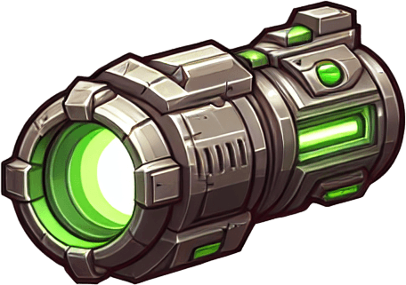 green laser.
Single Game Texture.  In-Game asset.  2d.  Blank background.  High contrast.  No shadows