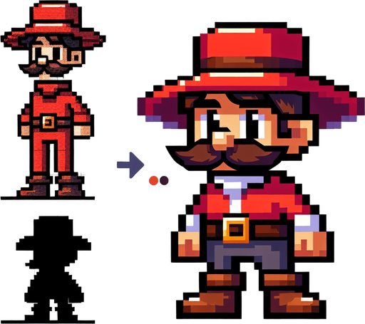 mario tasarla.
Single Game Texture.  In-Game asset.  2d.  Blank background.  High contrast.  No shadows