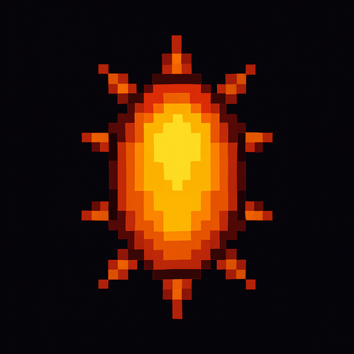 Pixelart spike ellipse enemy bullet.
In-Game asset.  2d.  High contrast.  No shadows. No fire effect.