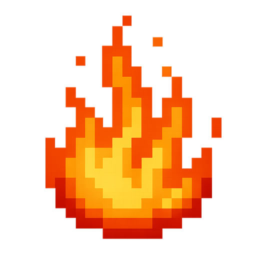 fire texture pixel style retro square.
In-Game asset.  2d.  High contrast.  No shadows