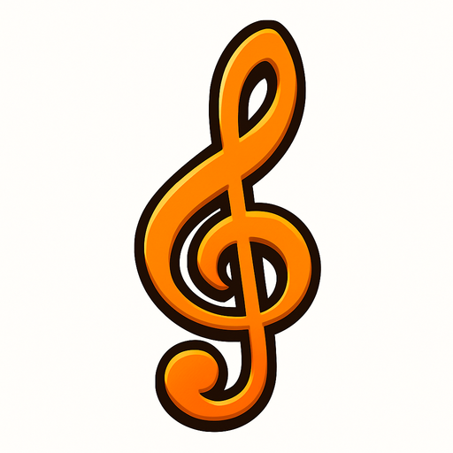 Clave de sol.
In-Game asset.  2d.  High contrast.  No shadows