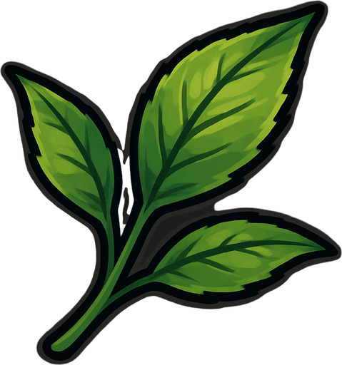 Tea leaf.
In-Game asset.  2d.  High contrast.  No shadows