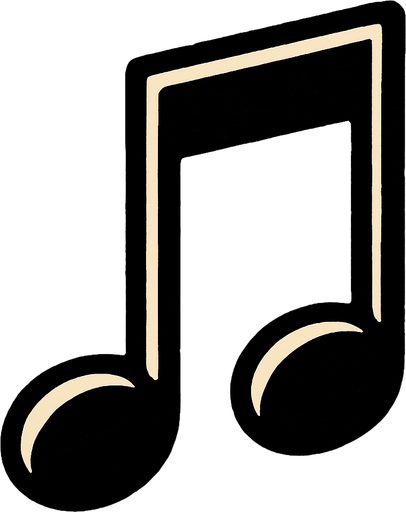 piano notası.
In-Game asset.  2d.  High contrast.  No shadows