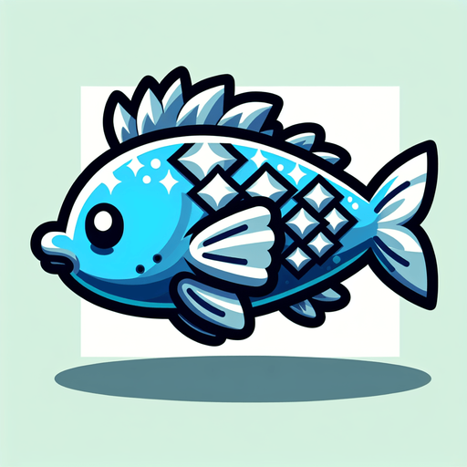 Fish, cartoon
Single Game Texture. In-Game asset. 2d. Blank background. High contrast. No shadows.