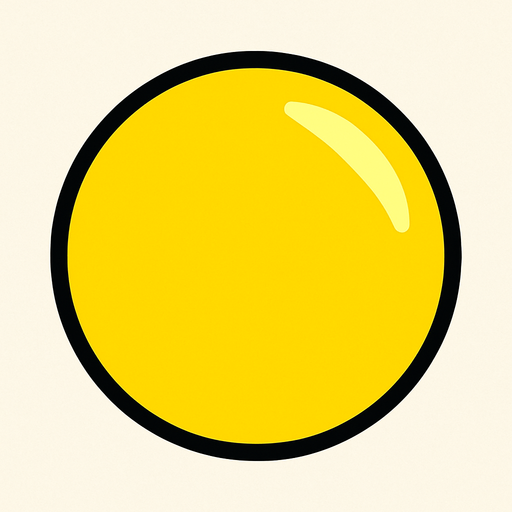 Yellow ball.
In-Game asset.  2d.  High contrast.  No shadows
