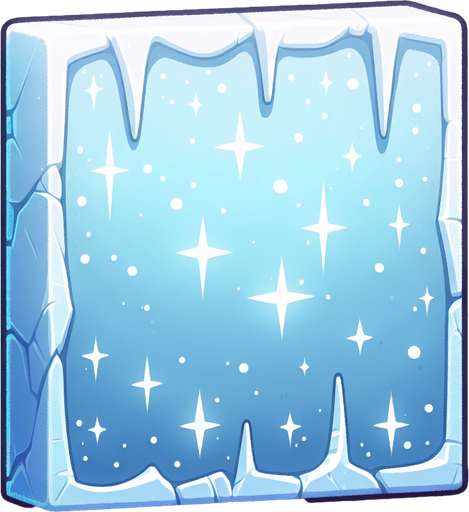 Frozen blank backboard rectangle. Cartoon. Single Game Texture. In-Game asset. 2d. Blank background. High contrast. No shadows. No outlines.